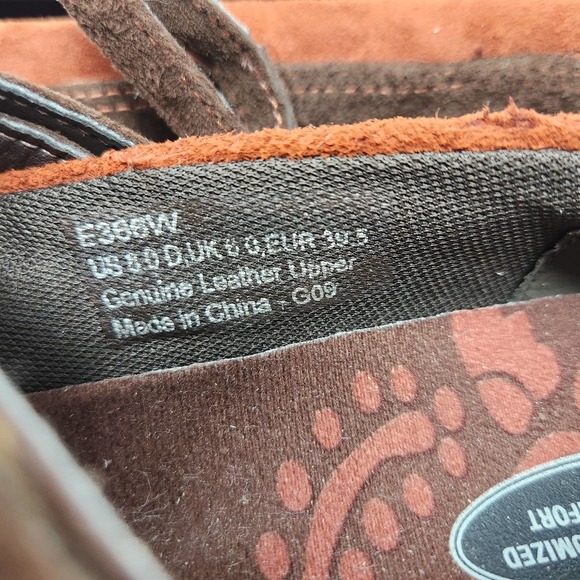 Aetrex Womens Julie Wrap Around Mary Jane Flats 8 D Comfort Shoes Brown Orange - Picture 6 of 9